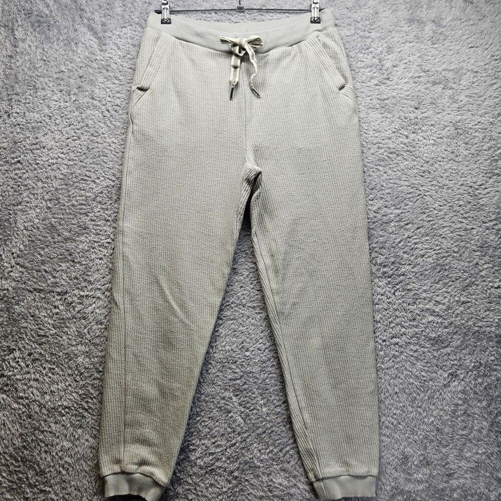 Aerie Womens Gray Ribbed Jogger Pants Size Medium Comfort Lounge Pockets